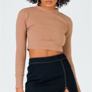 Princess Polly Cora Long Sleeve Top Brown